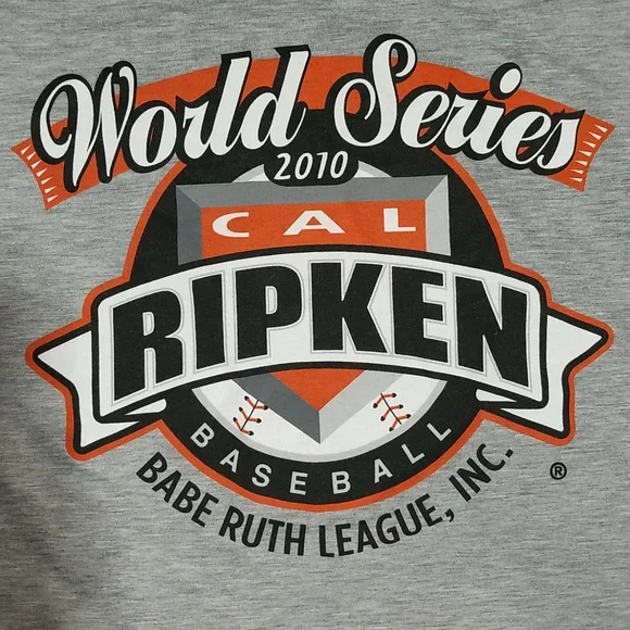 UA Babe Ruth League 2010 Cal Ripken Series Baseball Gray Short-Sleeved Tee Shirt - Picture 3 of 11